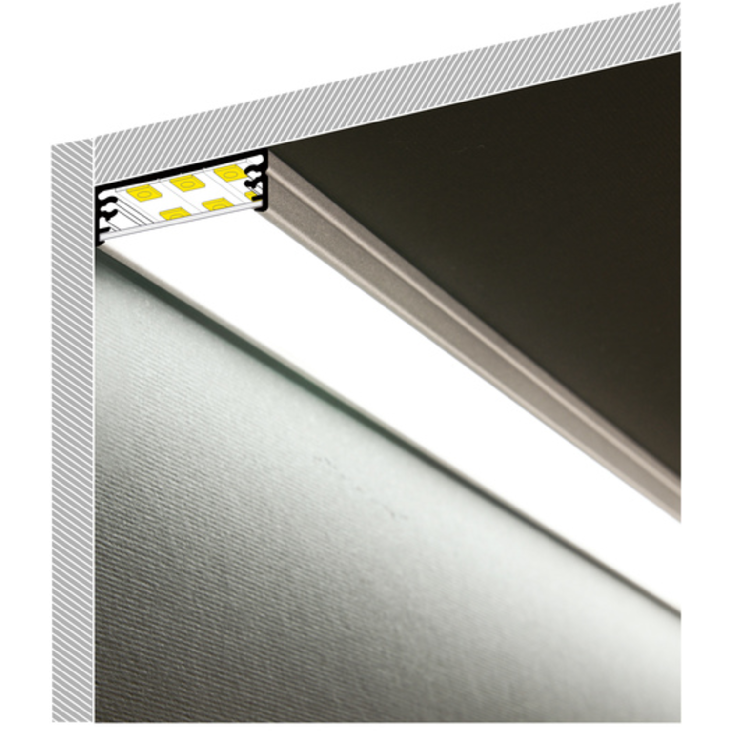 Led profiel Wide24 G/W 2000 zwart geanodiseerd