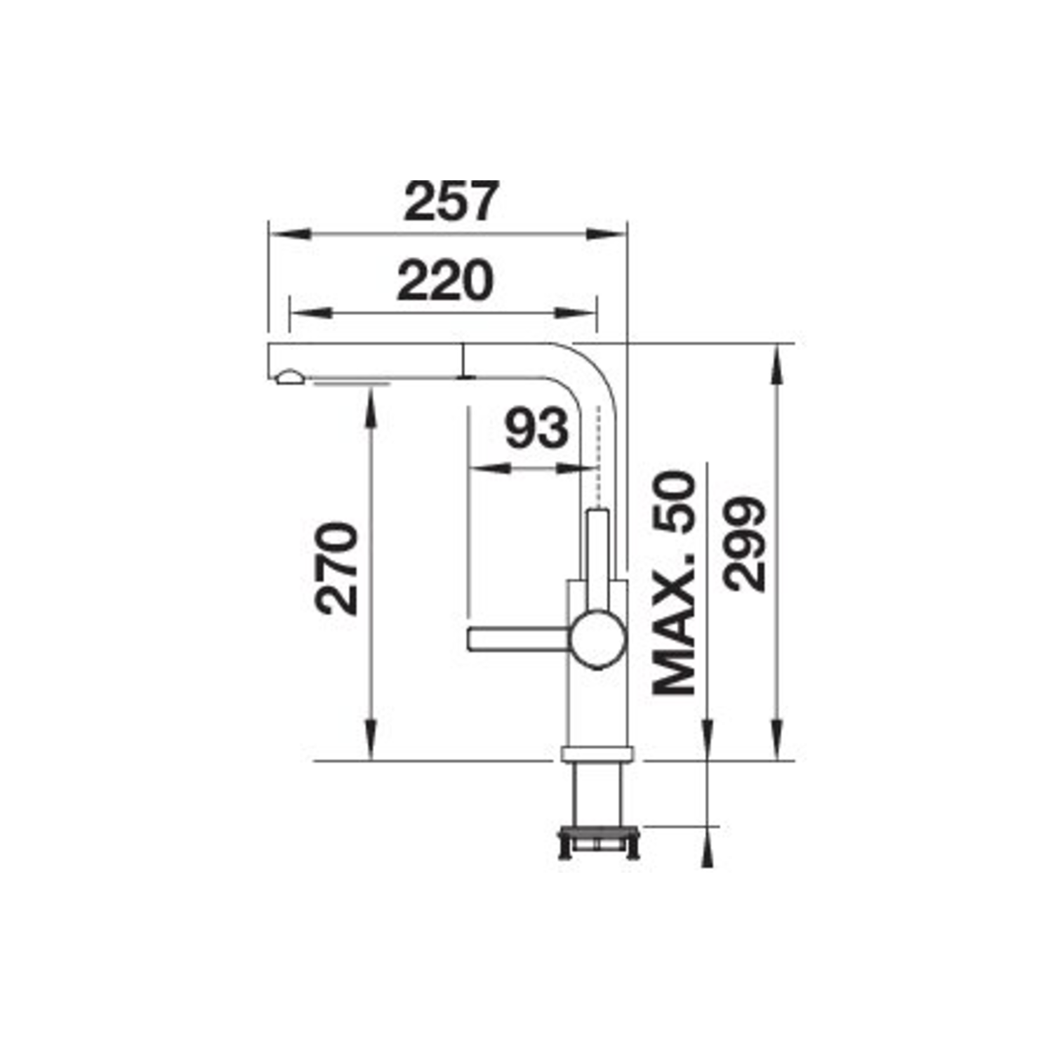 Lanora-S-F keukenmengkraan rvs geborsteld
