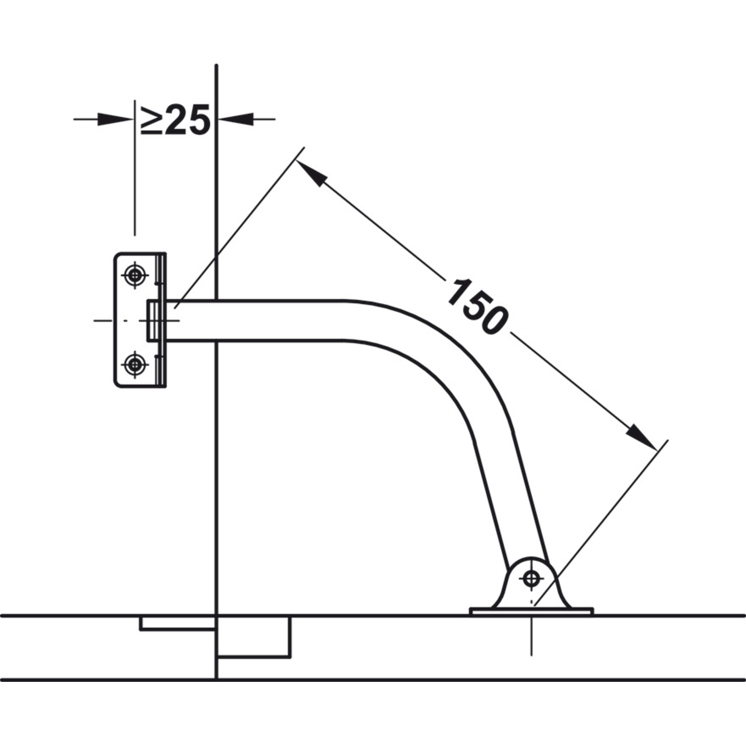 Limitateur d'ouverture de porte droite 