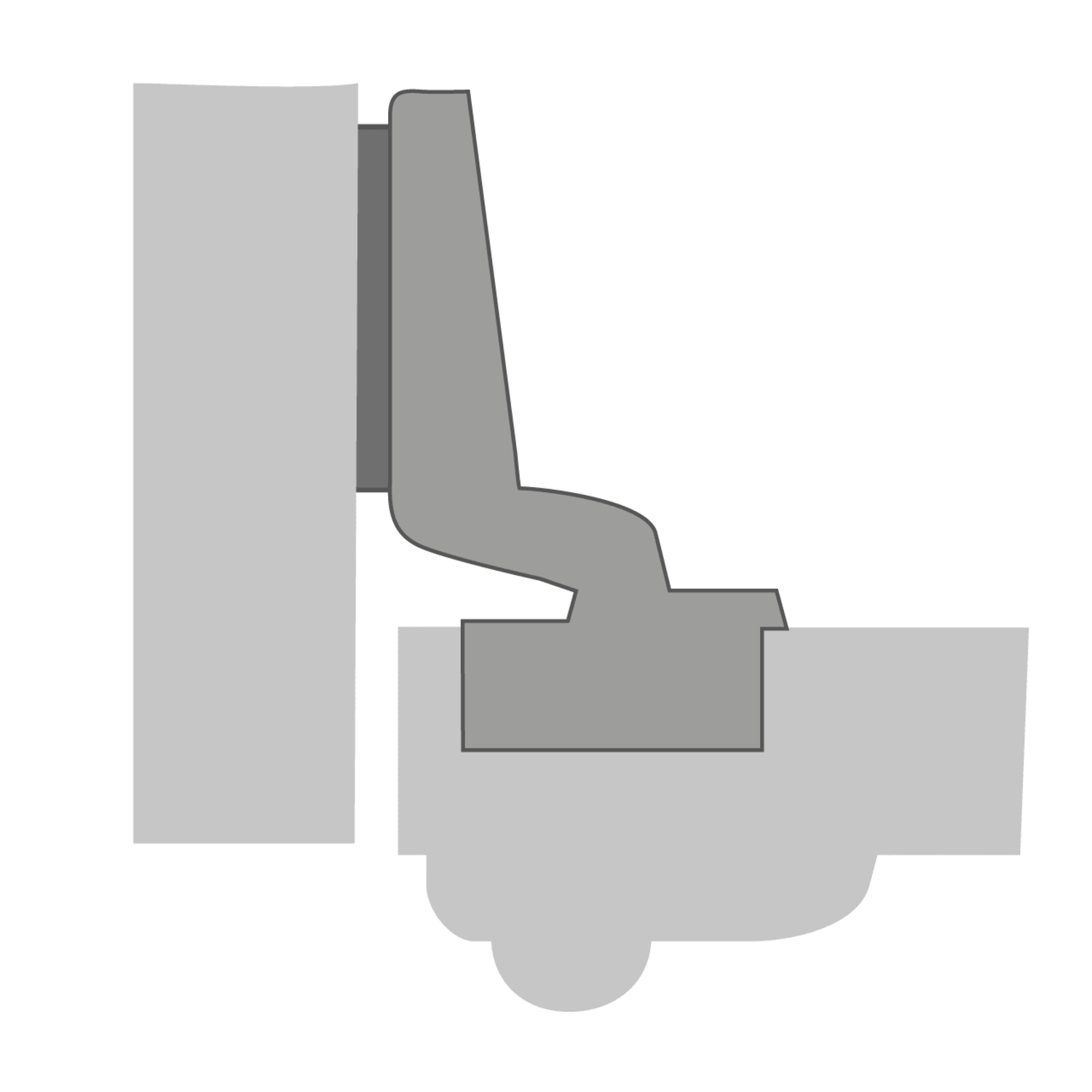 Intermat scharnier voor dikke deuren, deurdikte tot 32 mm (Intermat 9936), inliggend, openingshoek 95°, TH-boorbeeld 52 x 5,5 mm, voor schroefbevestiging (-)