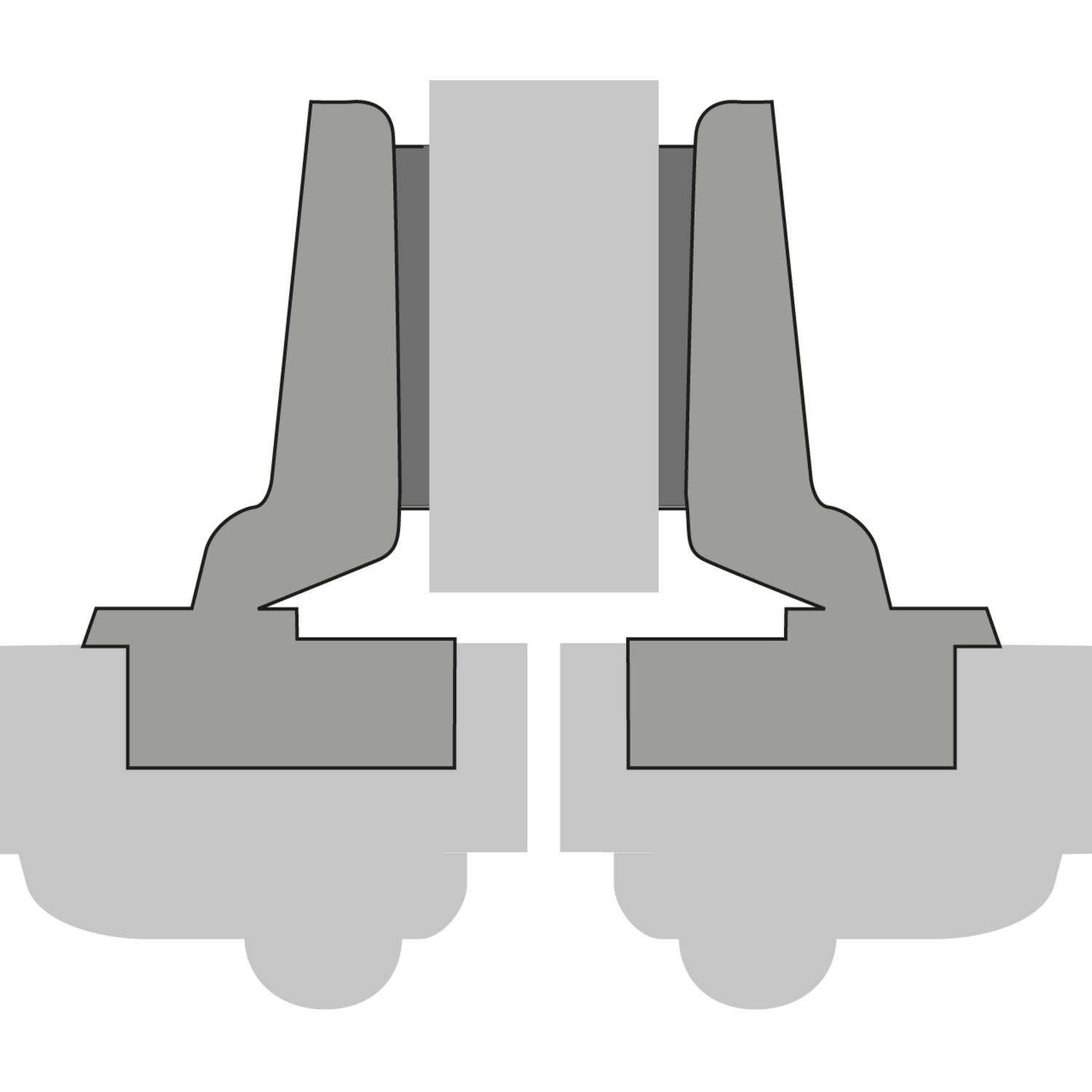Intermat scharnier voor dikke deuren, deurdikte tot 32 mm (Intermat 9936), half opliggend, openingshoek 95°, TH-boorbeeld 52 x 5,5 mm, voor schroefbevestiging (-)