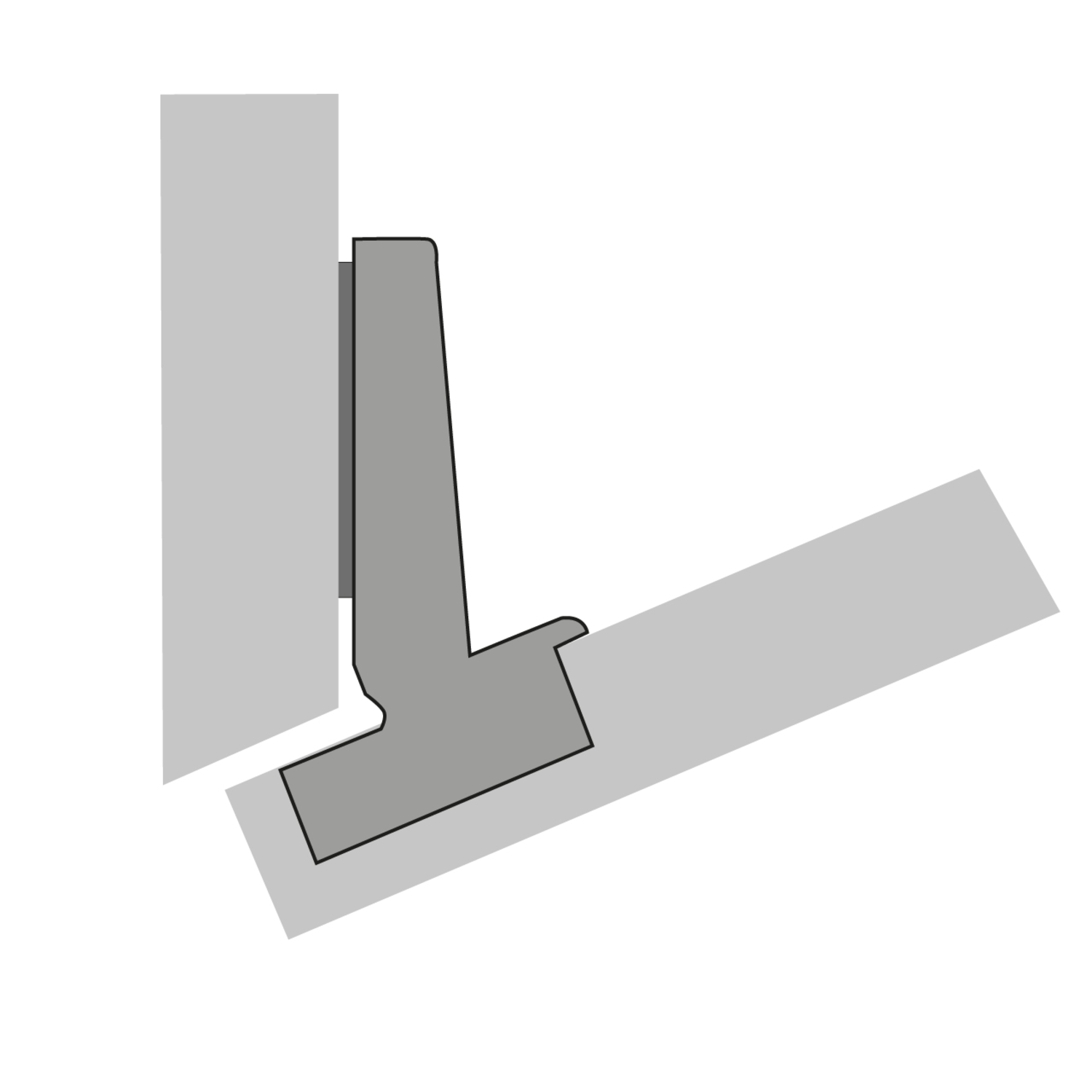 Intermat hoekscharnier W-30 (Intermat 9944 W-30), opliggend, openingshoek 125°, TH-boorbeeld 52 x 5,5 mm, voor schroefbevestiging (-)