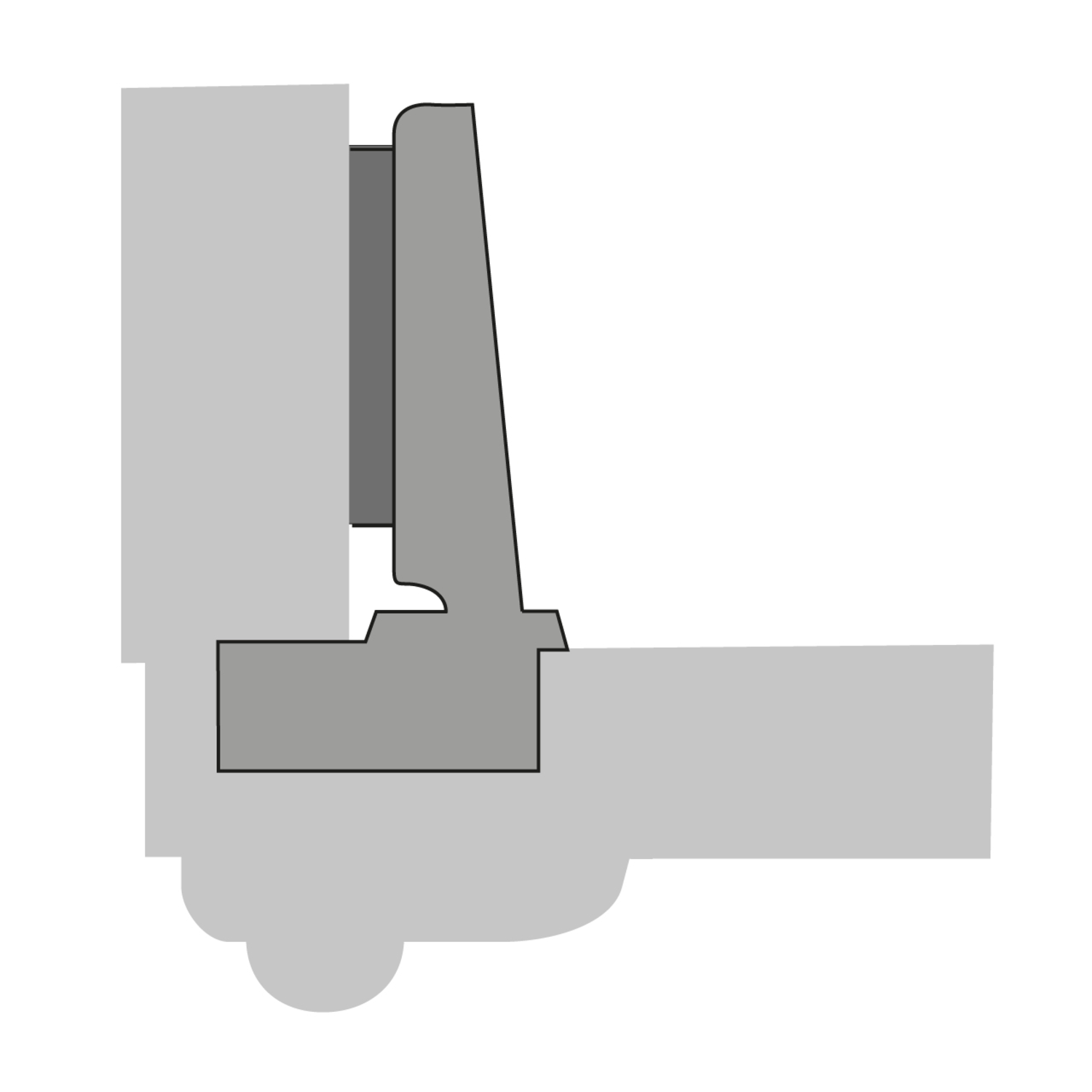 Intermat 9935 voor dikke deuren tot 43 mm (Intermat 9935), opliggend, openingshoek 95°, TH-boorbeeld 52 x 5,5 mm, voor schroefbevestiging (-)