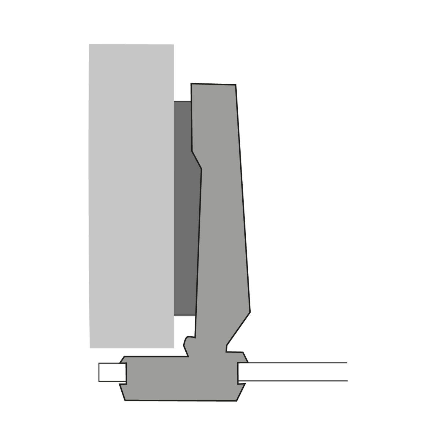 Intermat scharnier voor glazen deur (Intermat 9904), opliggend, openingshoek 95°, voor schroefbevestiging (-)