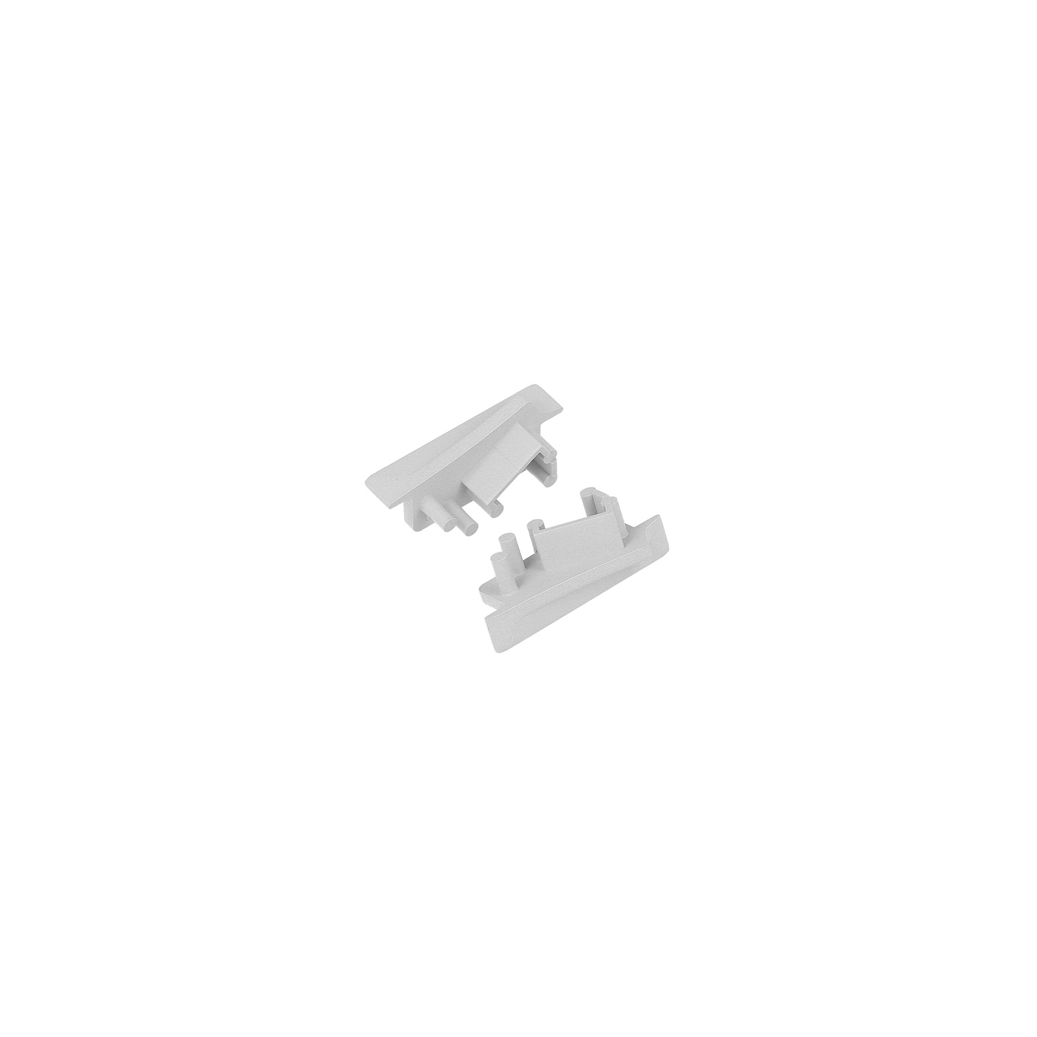 Embout profilé Led diagonal10 gris avec trou 