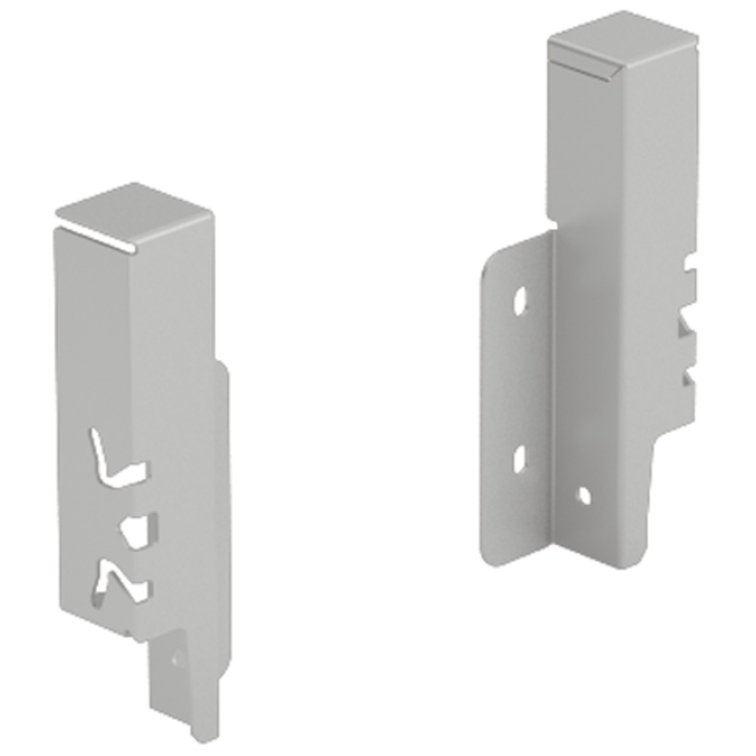 Set achterwandverbinder ArciTech 126 mm, zilver, links en rechts