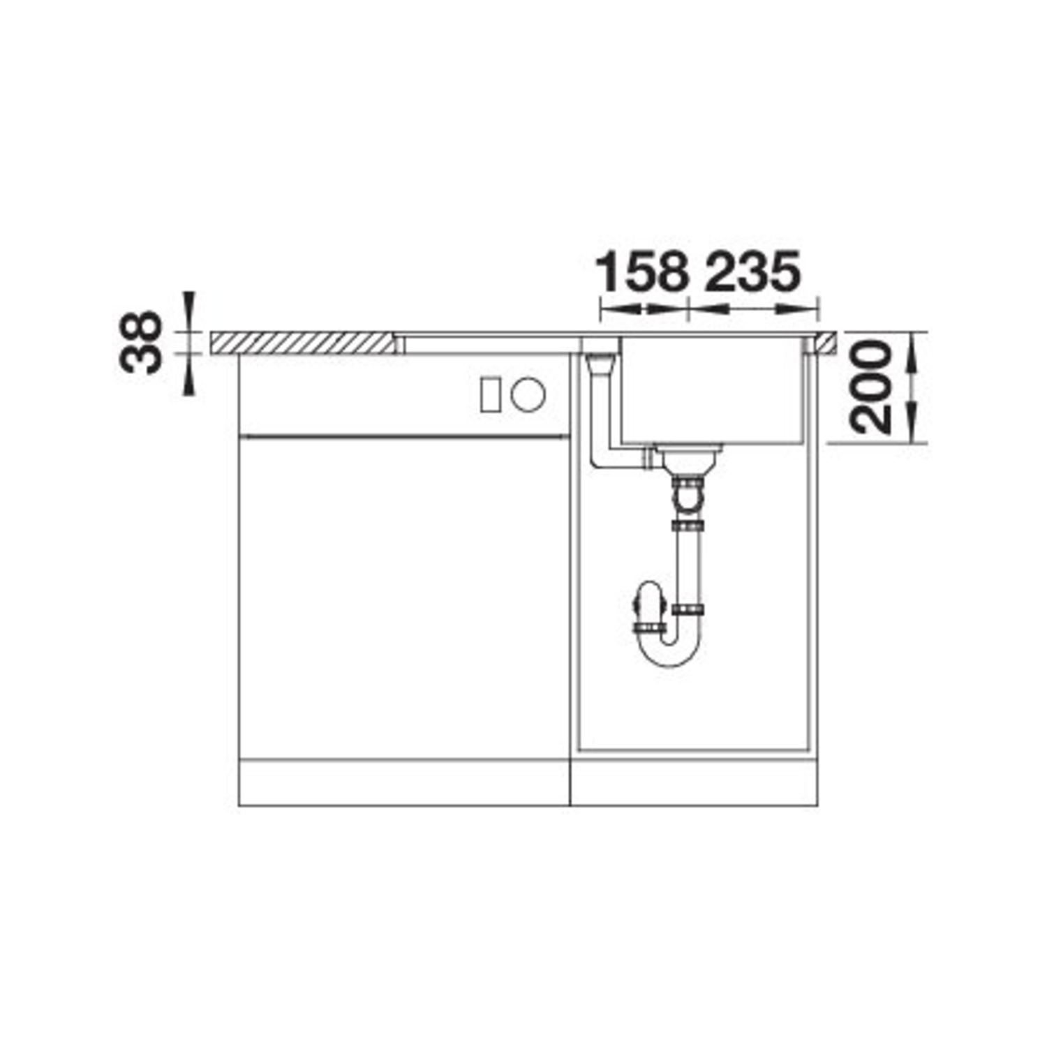 Blanco Adira 45 S-F antraciet automatische bediening