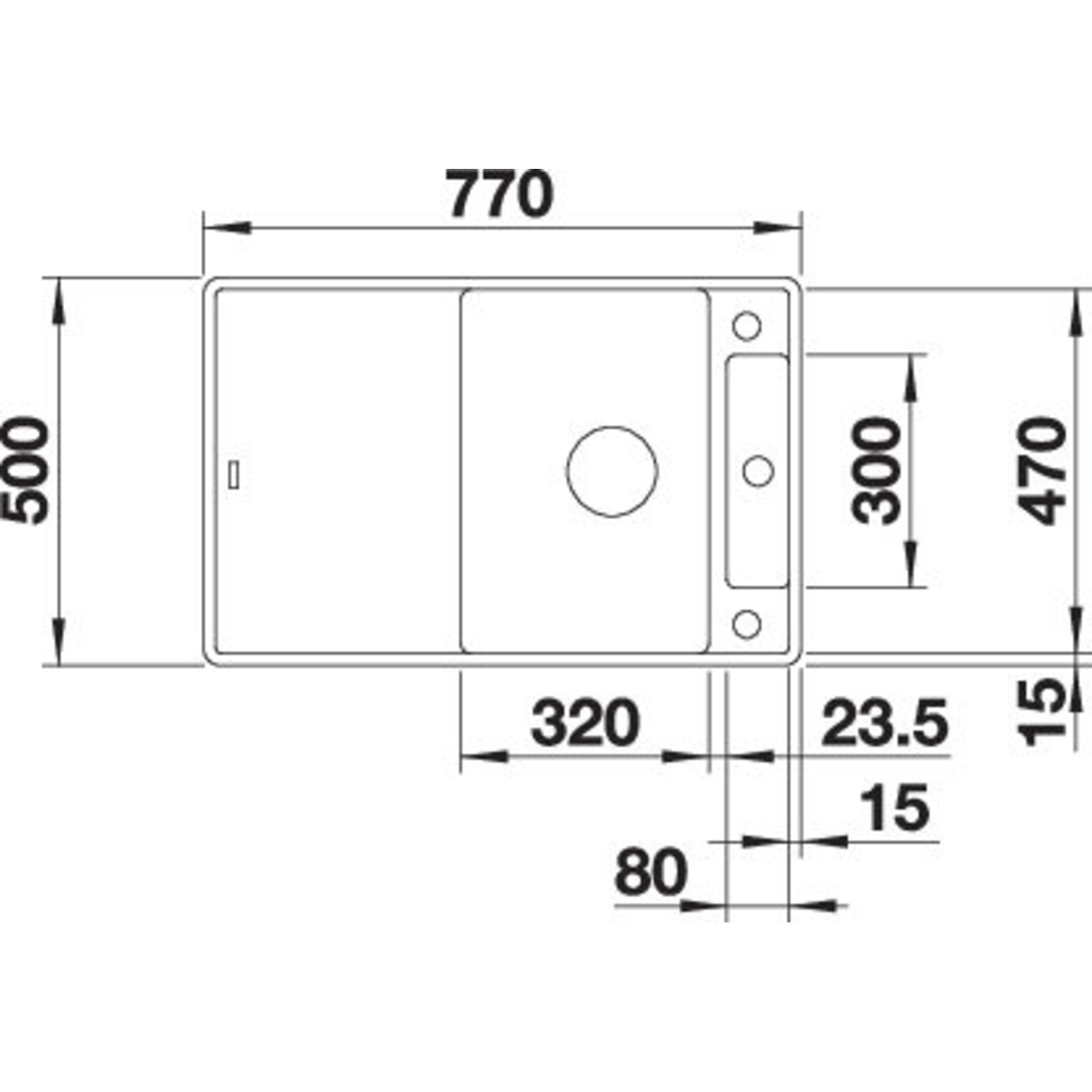 Blanco Axia III 45 S-F blanc doux commande automatique