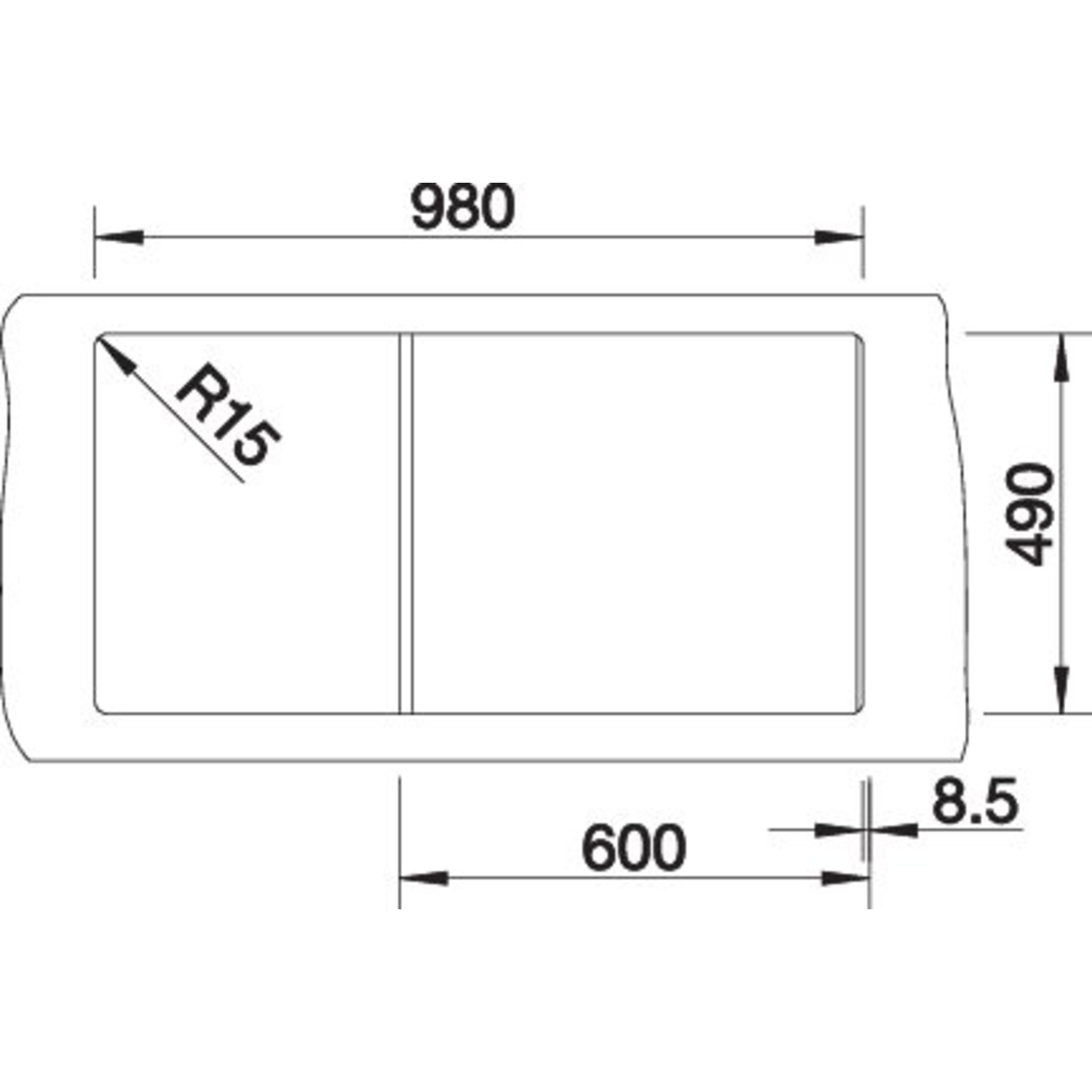 Blanco spoeltafel claron 6 s-if bl auto.