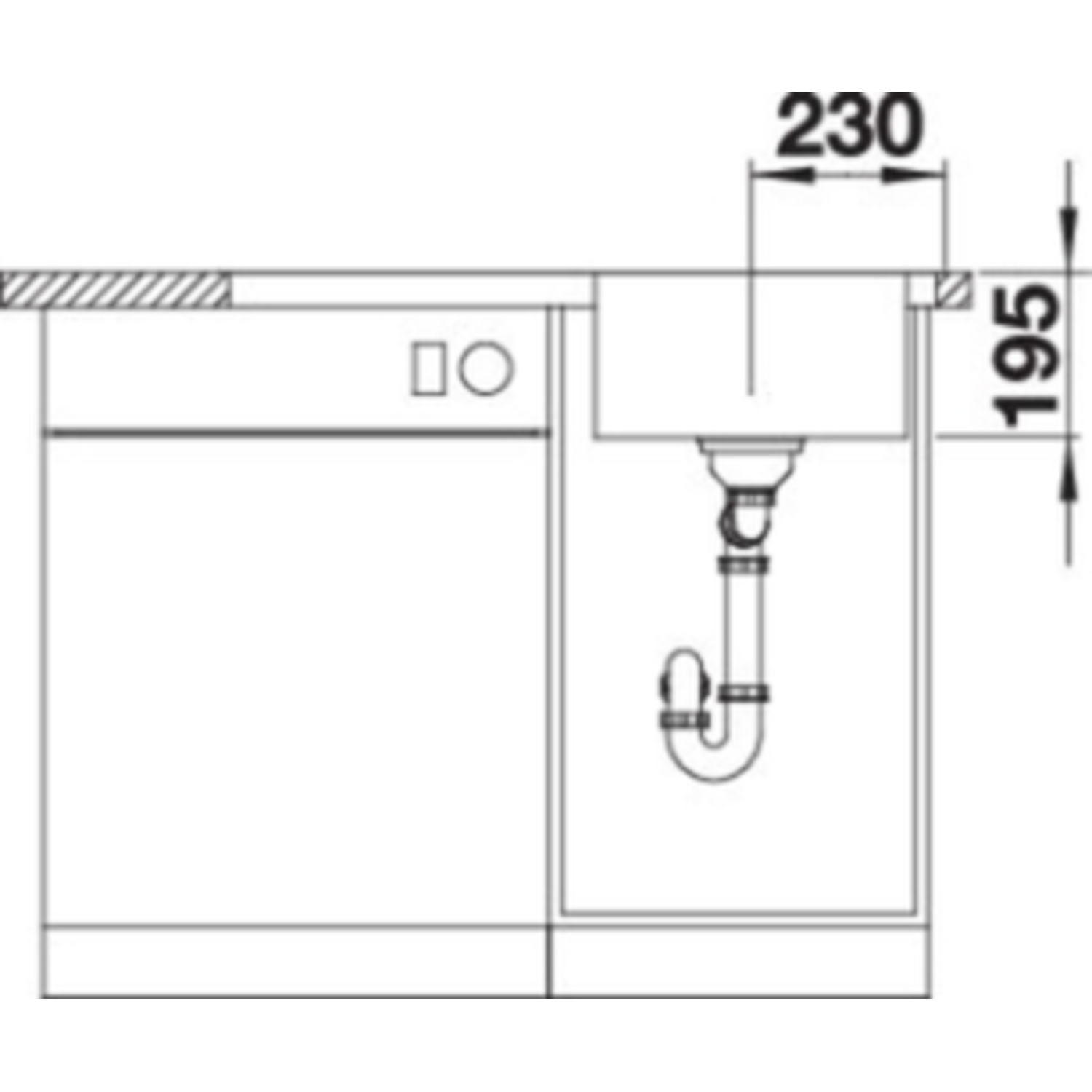 Blanco spoeltafel Divon II 45 S-IF br auto.