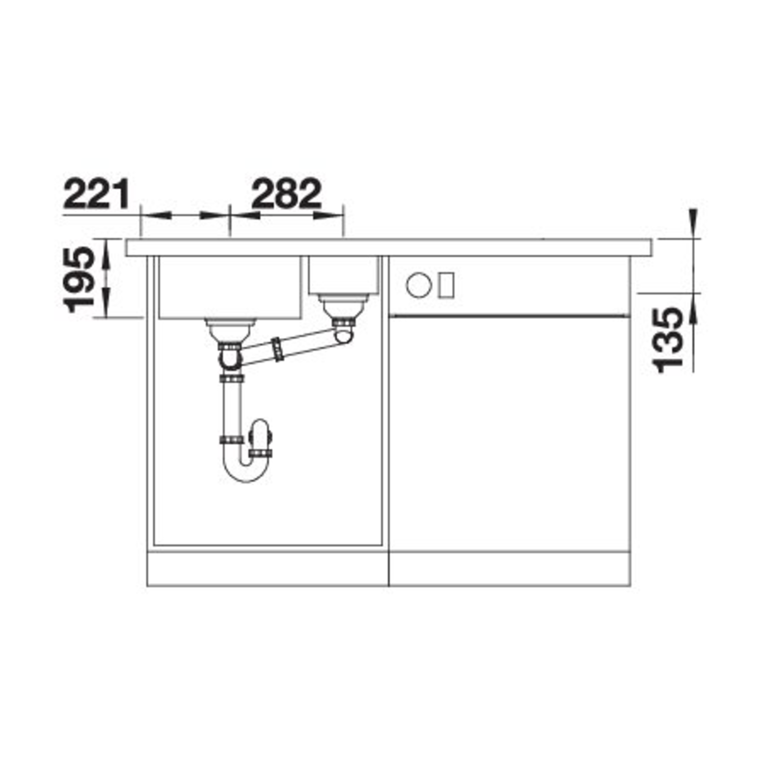 Blanco spoeltafel divon ii 6 s-if bl auto.