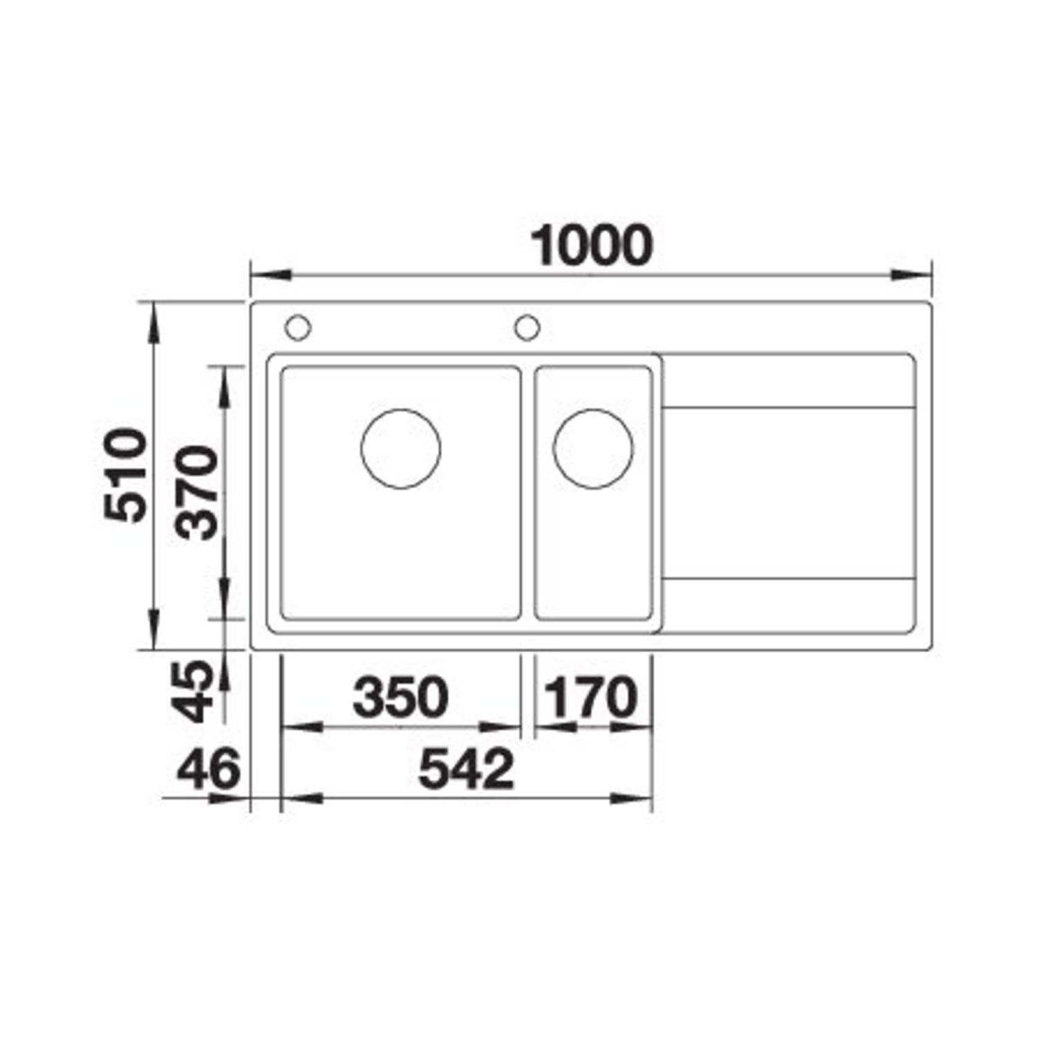 Blanco spoeltafel divon ii 6 s-if bl auto.