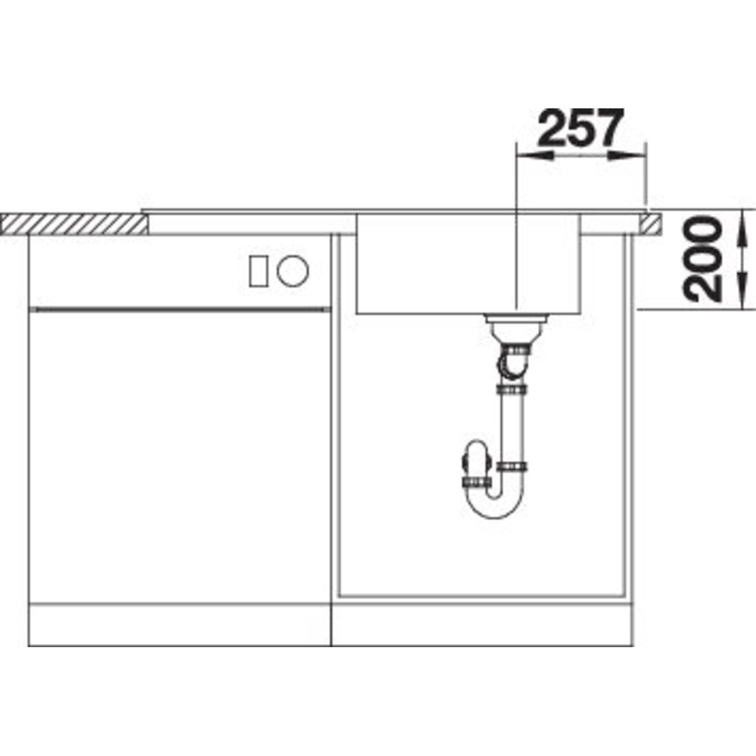 Blanco spoeltafel Faron XL6 S zwart