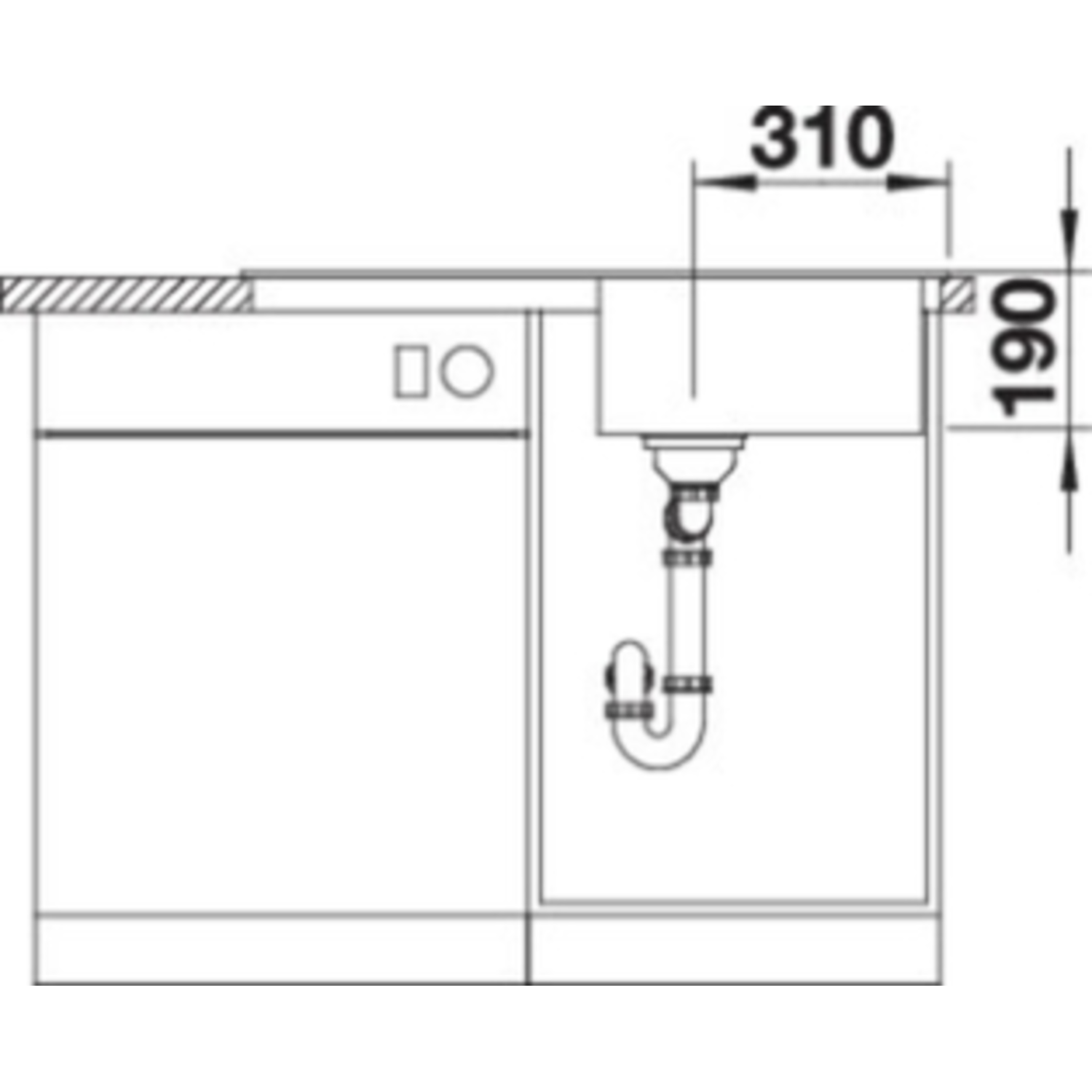 Blanco spoeltafel Sona 5 S zwart