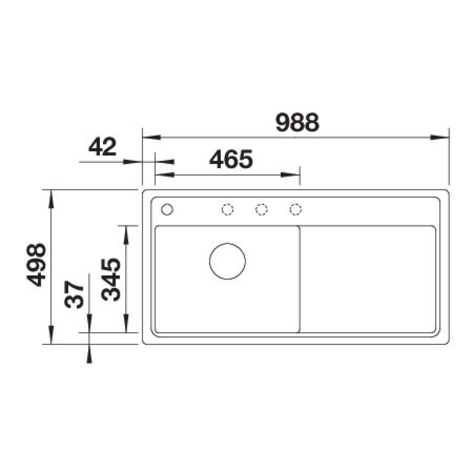 Blanco Zenar XL 6 S-F links vulkaangrijs automatische bediening