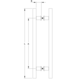 Paar vierkante deurgrepen, voor 6/12 mm glas, B15 H15 L310, aluminium met geborsteld rvs effect