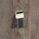 Bouton Agna, L 20 mm, B 50 mm, H 25 mm, cuir brun foncé / aspect inox brossé
