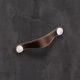 Poignée Gela, entraxe de perçages 128, L 150 mm, B 26 mm, H 3 mm, cuir brun foncé