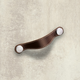 Poignée Gela, entraxe de perçages 128, L 150 mm, B 26 mm, H 3 mm, cuir brun foncé