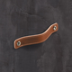 Poignée Nica, entraxe de perçages 128, L 158 mm, B 25 mm, H 3 mm, cuir brun clair