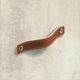Poignée Nica, entraxe de perçages 128, L 158 mm, B 25 mm, H 3 mm, cuir brun clair