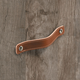 Poignée Nica, entraxe de perçages 128, L 158 mm, B 25 mm, H 3 mm, cuir brun clair