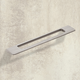 Poignée Nubia, entraxe de perçages 192 / 352 mm, L 437 mm, B 8 mm, H 35 mm, aspect inox brossé
