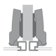 Charnière pour cadre en alu Sensys avec amortissement intégré (Sensys 8638i), nickelée, en semi-applique, Angle d'ouverture  95°, à visser (-)