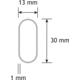 Tube de penderie ovale 30x14/1500mm alu noir mat 