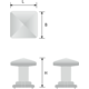 Bouton tower square+plaque arr. couleur fer 