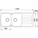 Antea - Inbouwspoeltafel / 1160 x 500 mm / 2 bakken / Metaal Wit / Omkeerbaar