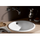 Vasque encas. circul. s/s trou robinet+trop-plein 