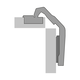 Charnière Intermat pour portes pliantes d’armoire d’angle  sans fermeture automatique (Intermat 9930), en applique, Angle d'ouverture 50° / 65°, TH-schéma de perçage 52 x 5,5 mm, à visser (-)