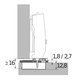 Adapter ter verkleining van de boordiepte, Voor boorbeeld TH / TS, dikte 2.7 mm