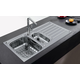 Spark - Inbouwspoeltafel / 1000 x 500 mm / 1+1/2 bak / Glad / Omkeerbaar