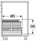 Hailo separato poubelle k 50 cm 35l 18l + 2x8,5l 