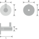 Porte-manteau rond or mat 