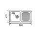 Evier inox basic 1bac+egoutoir  
