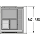 Hailo allegro k.60 cm h.220 mm 14+2x6,5l antraciet