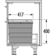 Hailo allegro c.60 cm h.350 mm 2x28l anthracite 