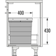 Hailo allegro c.60 cm h.380 mm 2x28l anthracite 