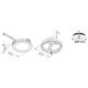Hera set 4 x fr-68 Led 4w 24V 3000K look inox +transfo Led 30 