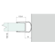 Dichting afgerond l2200mm voor glas 10/12 mm