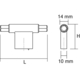 T-knop PRISMA L78 zamak mat zwart
