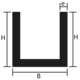 Profilé aluminium mat U
