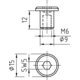 Capuchon SW5 tete cyl M6 zingué 
