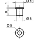 Douille avec couronne pour pivot 8mm cuivre 