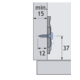 Kruismontageplaat met directe hoogteverstelling, vernikkeld, Rijboring 37 x 32 mm, met spaanplaatschroeven (voor boringen ø 2,5 mm), dikte 0.0 mm