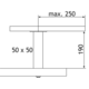 Support de bar capri droit 50x50 noir  