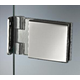 Vierkant scharnier wand/glas voor smalle deurposten, voor 8/12 mm glas, B85 H65, geborsteld rvs